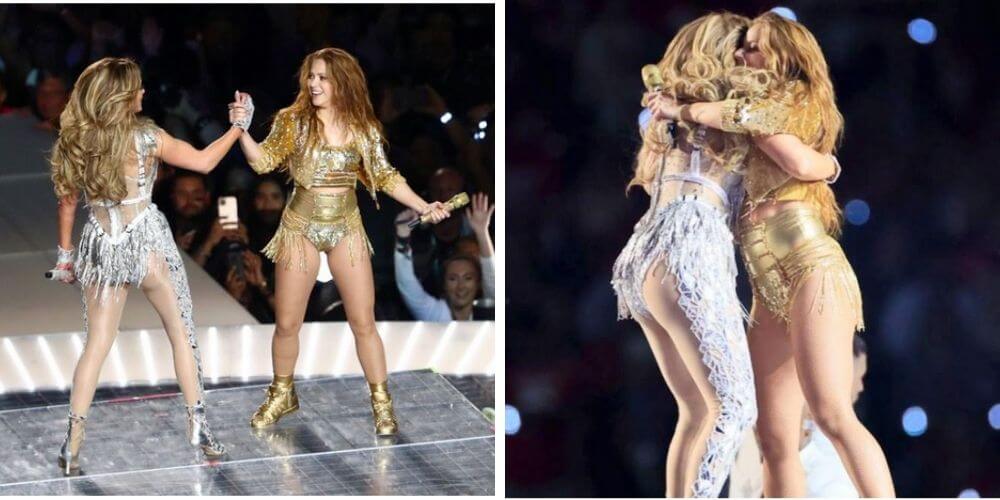 estas-fotos-del-super-bowl-desmienten-que-J-Lo-y-shakira-son-enemigas-alegria-exito-show-movidatuy.com