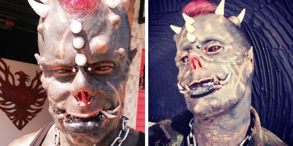😮 Tatuador brasileño se cortó la nariz porque parecerse al diablo 😮