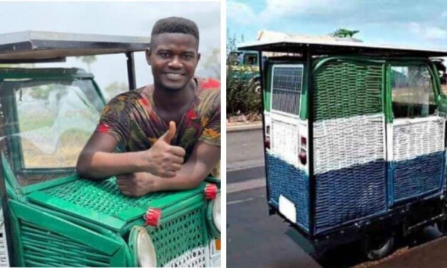 ✌️ Joven africano fabricó un coche solar con bambú y chatarras ✌️