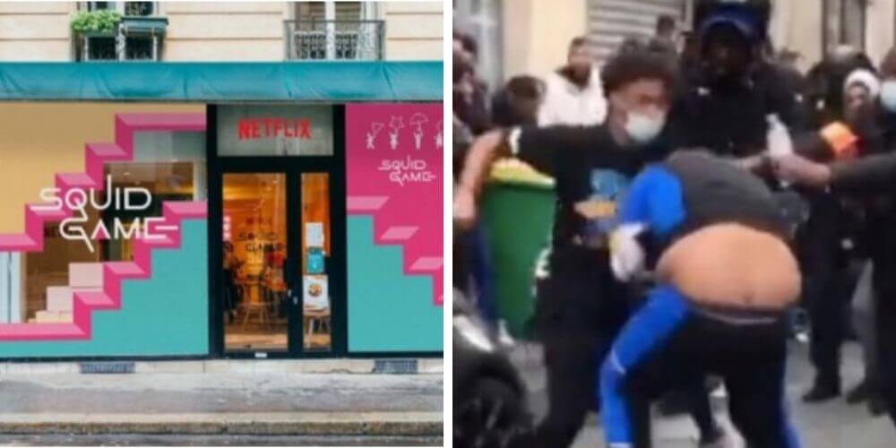 😮 Inauguran cafetería de El Juego del Calamar en Francia y termina en pelea 😮