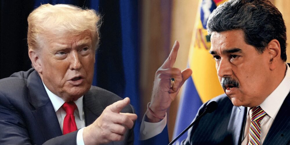 Presidente Donald Trump y presidente Nicolás Maduro durante rueda de prensa donde mencionó posible diálogo