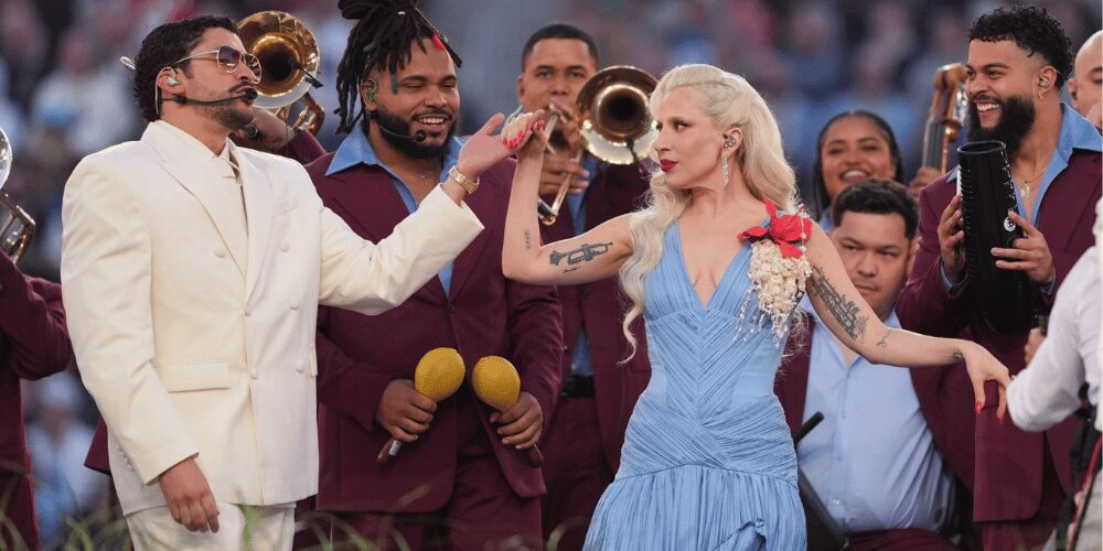Bad Bunny en el Super Bowl 2026 con Lady Gaga